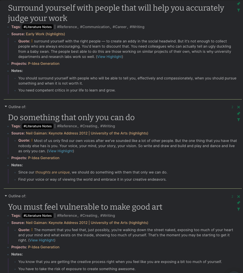 Literature Notes to Be Used