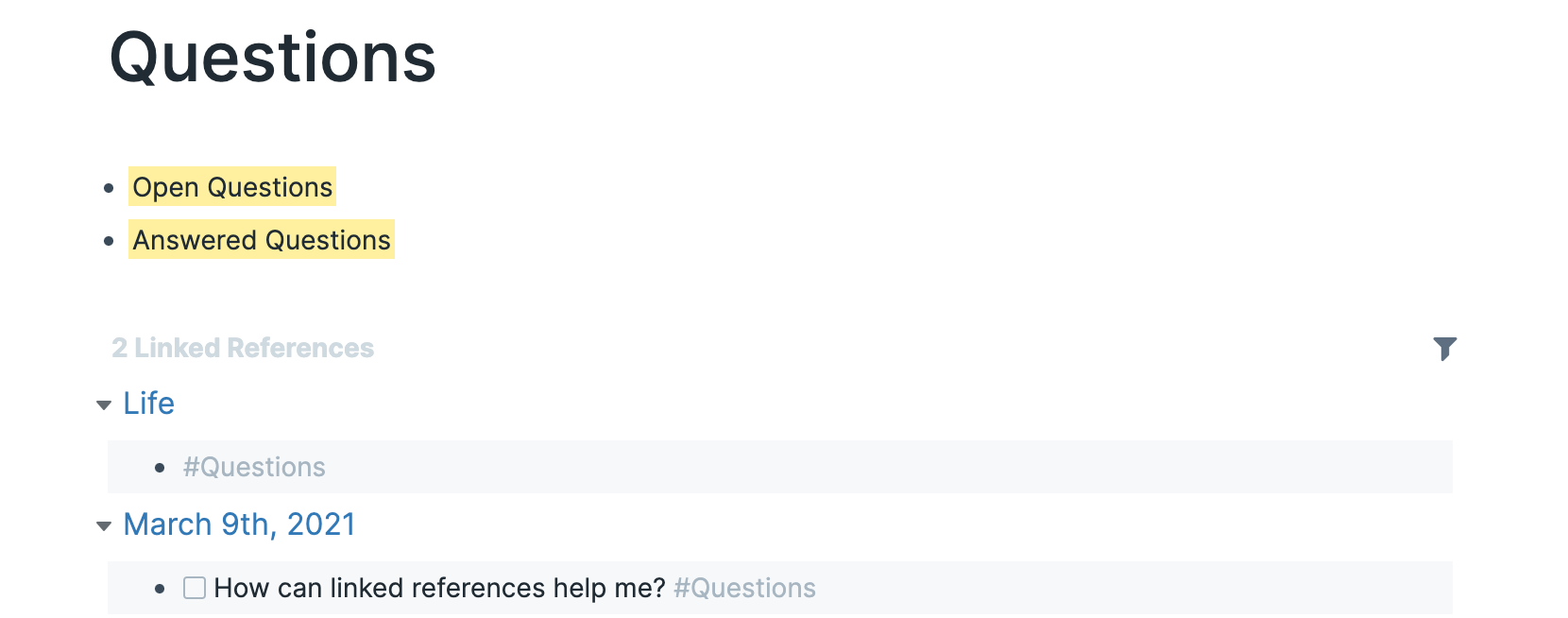 Questions with Linked References