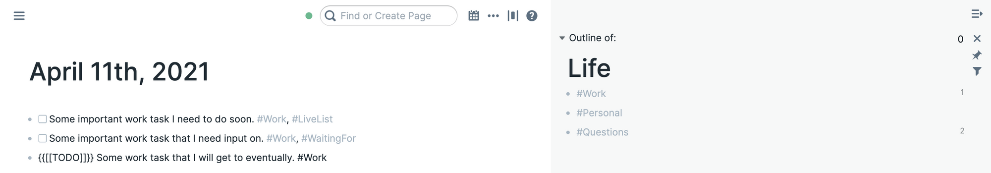 Daily Notes TODO Items