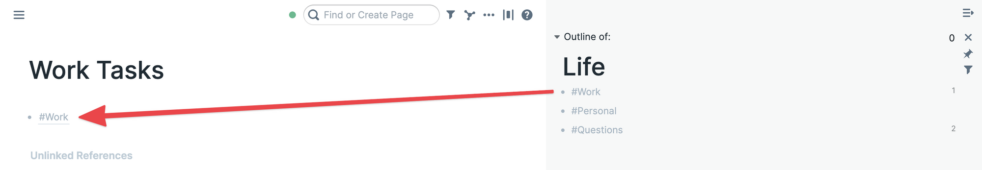 Work Block Reference Under Work Tasks