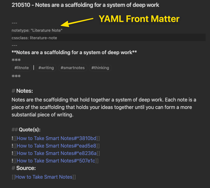 YAML Front Matter