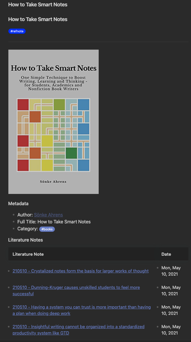 Obsidian Reference Note