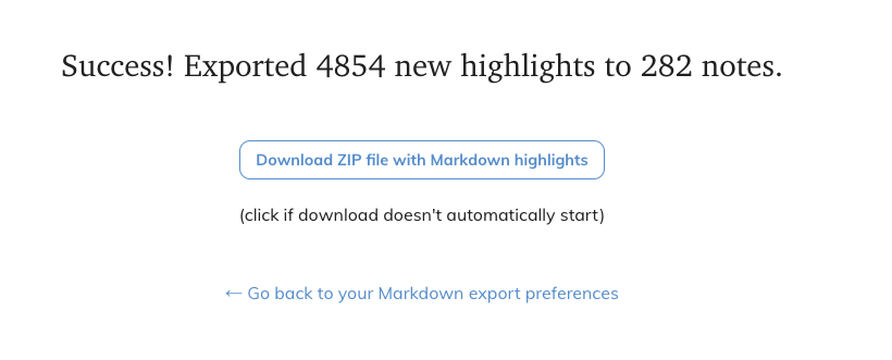 Readwise Export Success